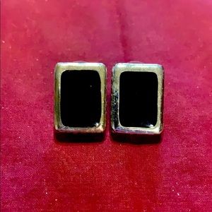 Black stone silver tone